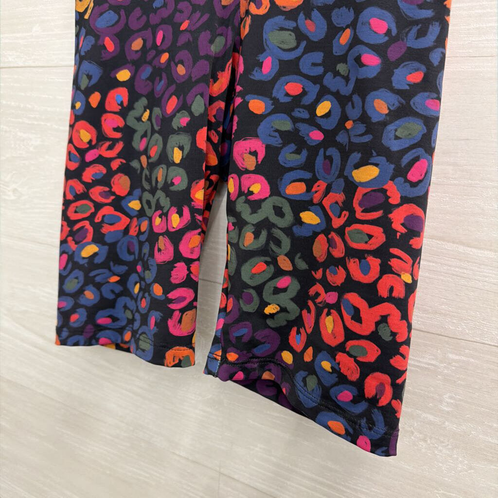 Farm Rio Black/ Multi Print Biker Shorts Extra Small