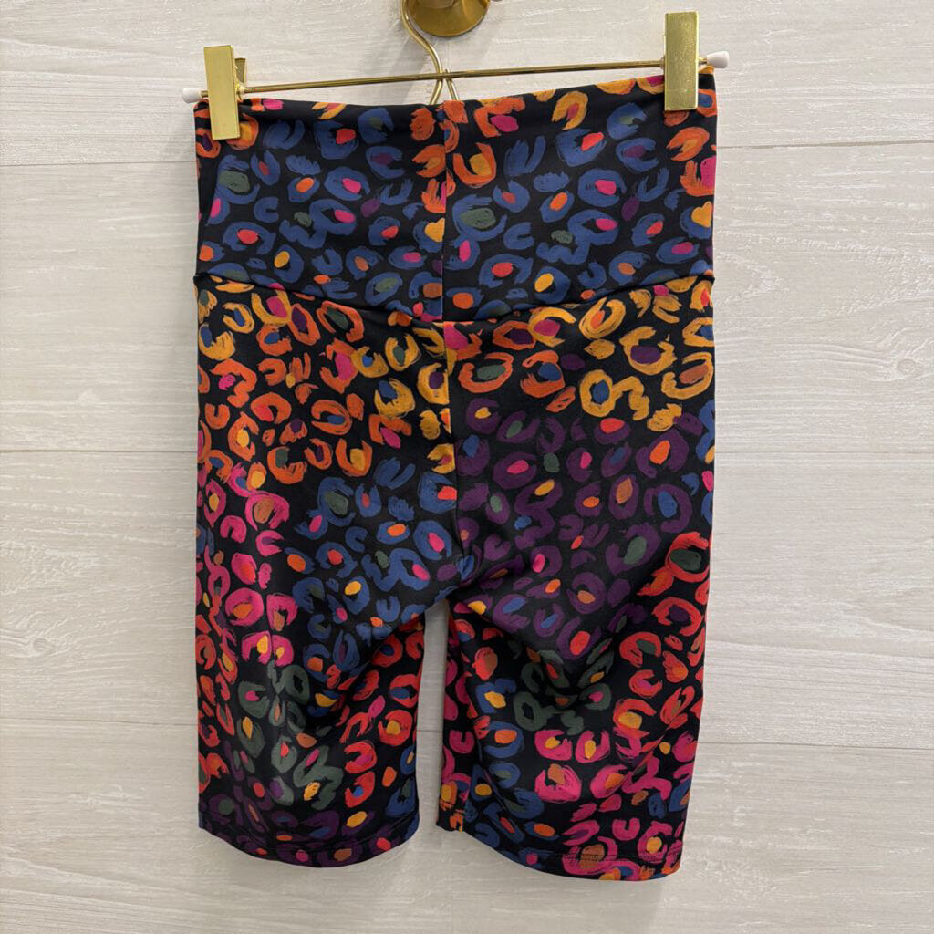 Farm Rio Black/ Multi Print Biker Shorts Extra Small