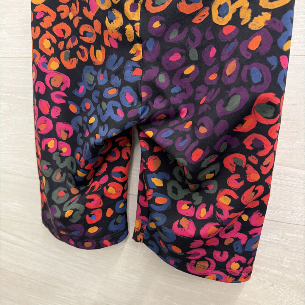 Farm Rio Black/ Multi Print Biker Shorts Extra Small