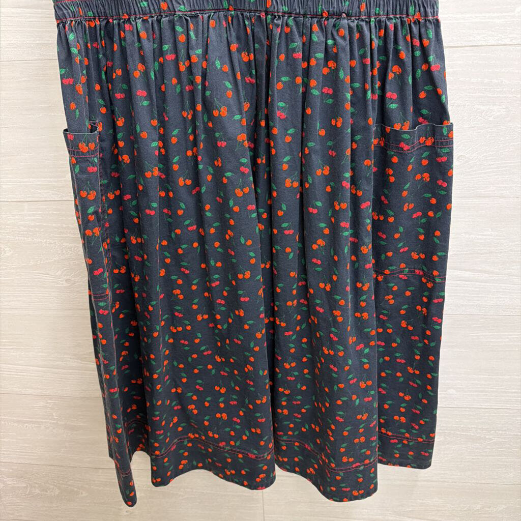 1901 Navy/ Red Cherry Print Sleeveless Dress Large Petite