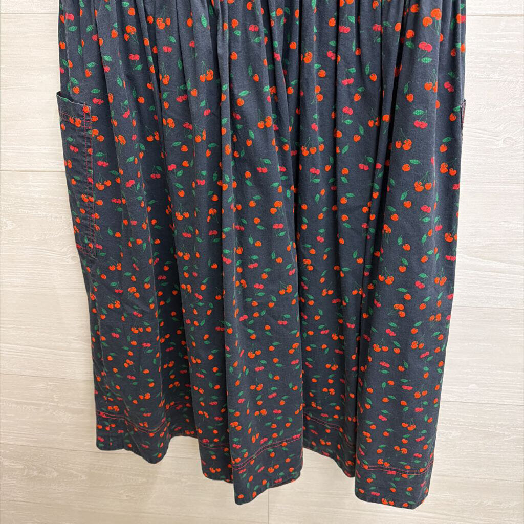 1901 Navy/ Red Cherry Print Sleeveless Dress Large Petite