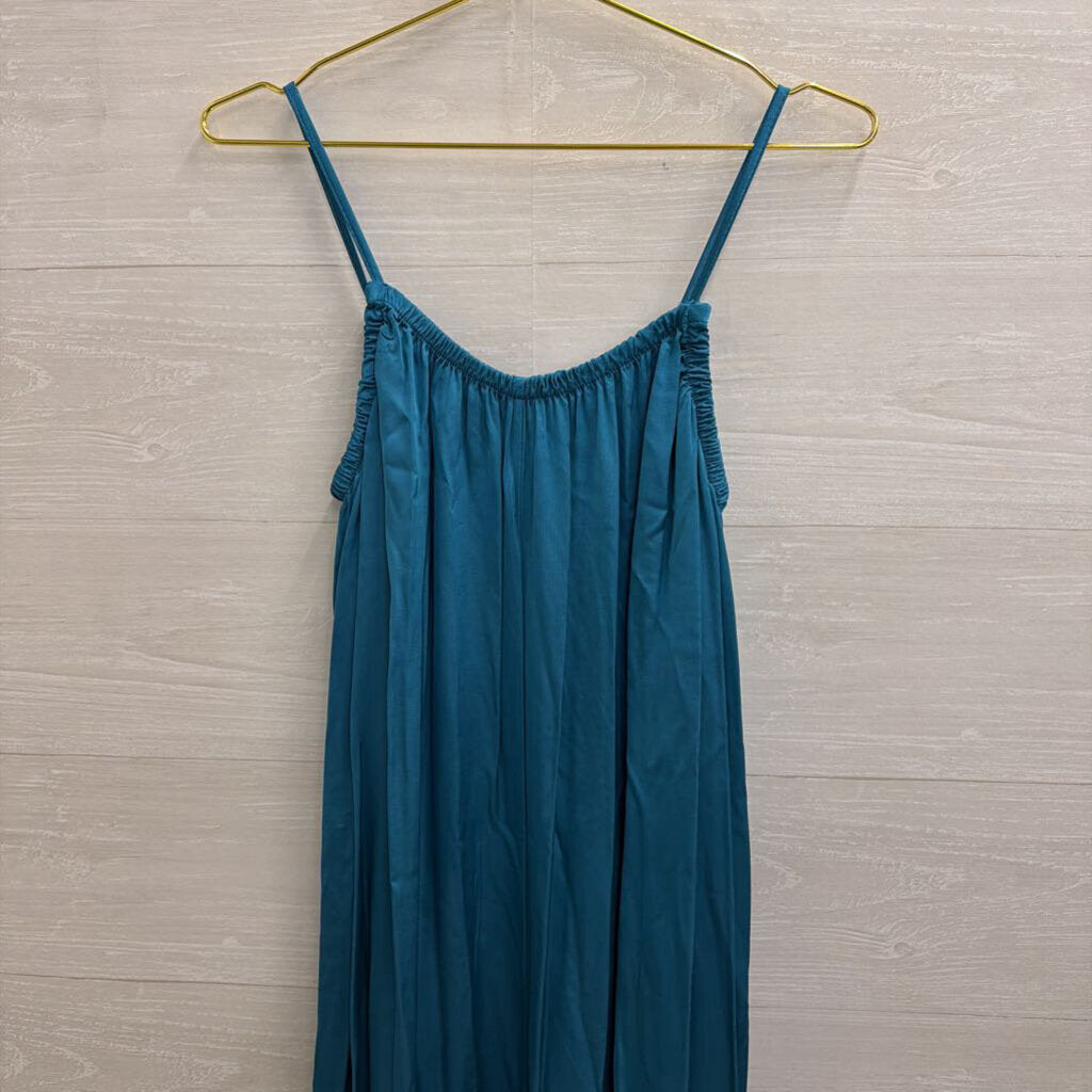 Blue Silky Wide Leg Jumpsuit Medium