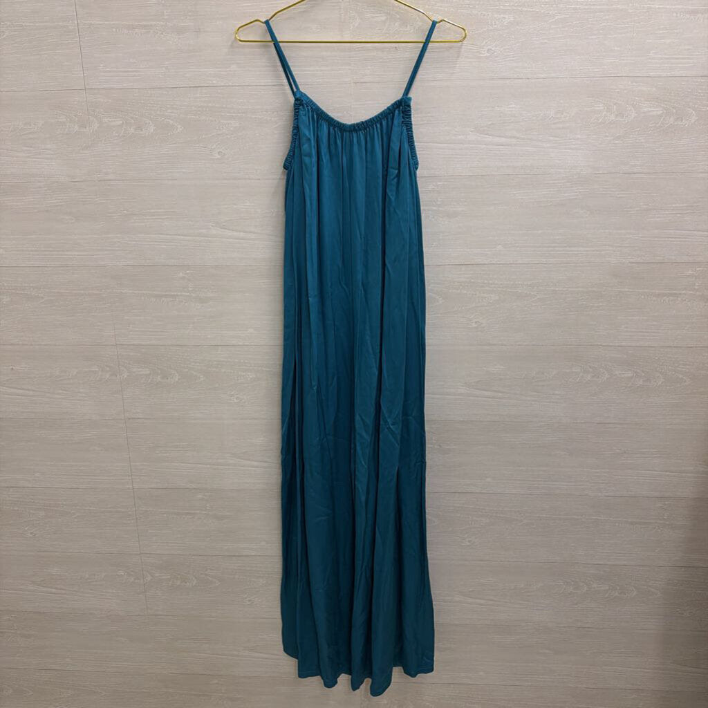 Blue Silky Wide Leg Jumpsuit Medium