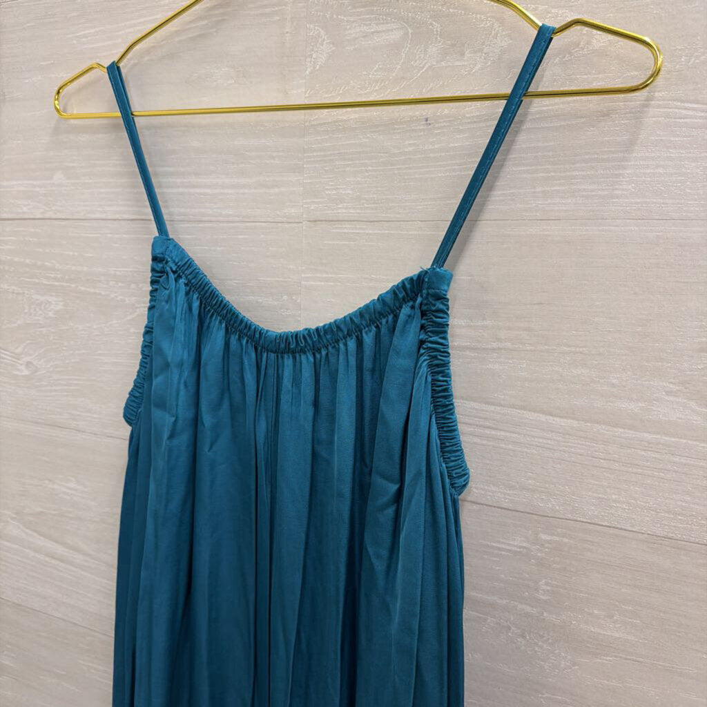 Blue Silky Wide Leg Jumpsuit Medium