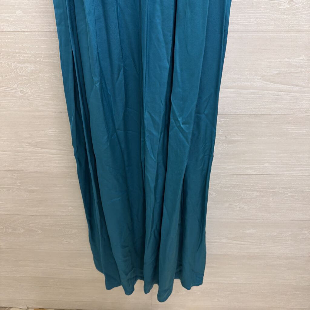 Blue Silky Wide Leg Jumpsuit Medium