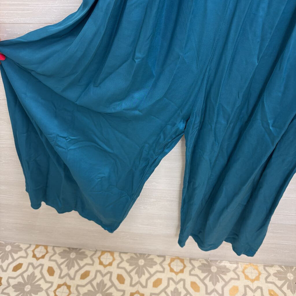 Blue Silky Wide Leg Jumpsuit Medium