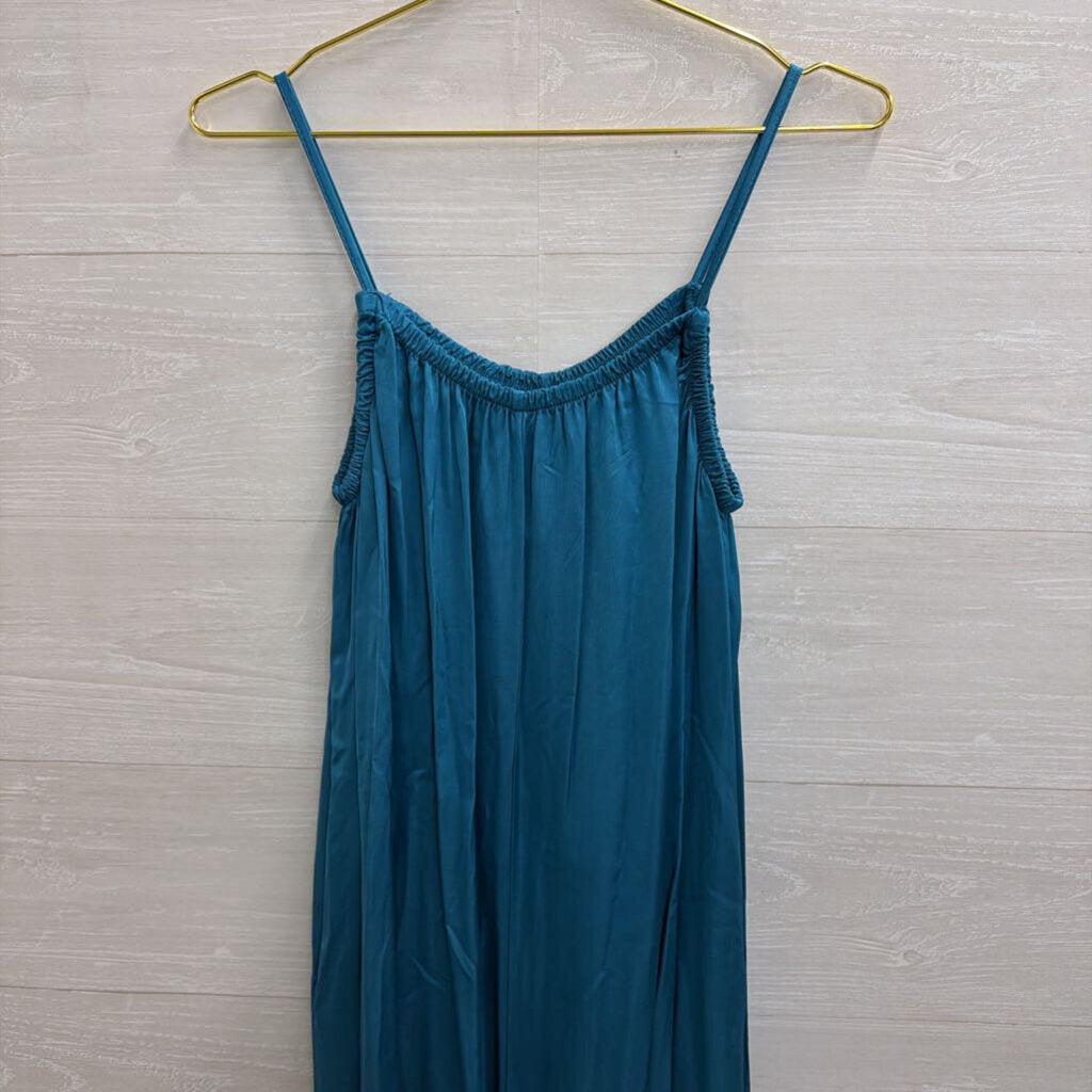 Blue Silky Wide Leg Jumpsuit Medium