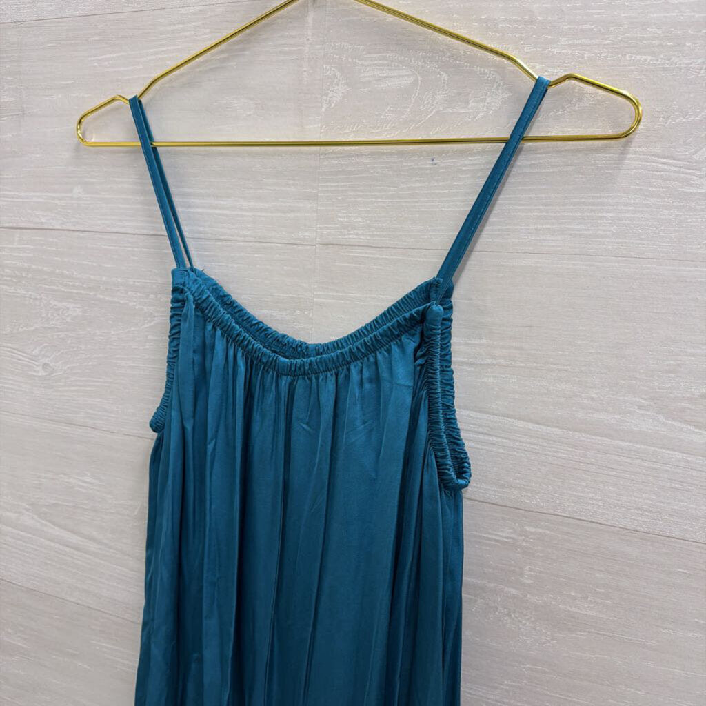 Blue Silky Wide Leg Jumpsuit Medium