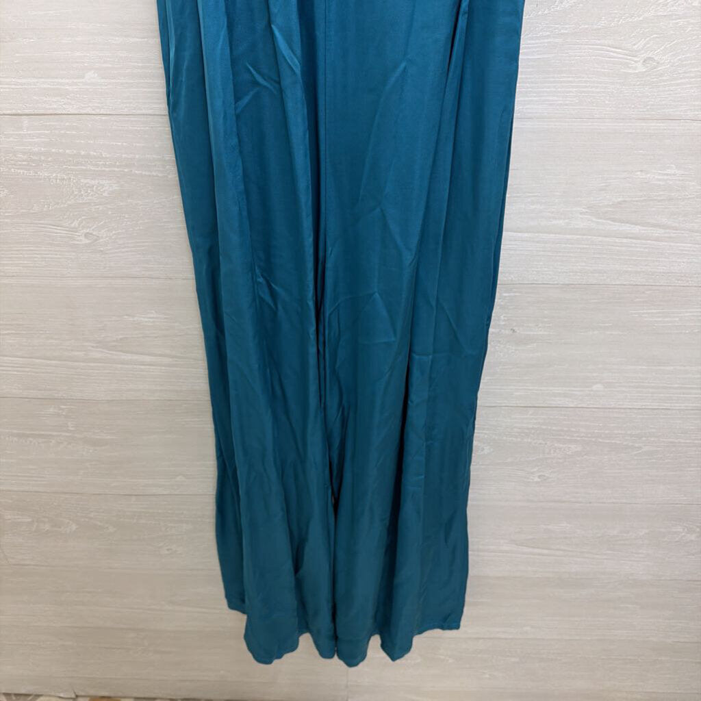 Blue Silky Wide Leg Jumpsuit Medium
