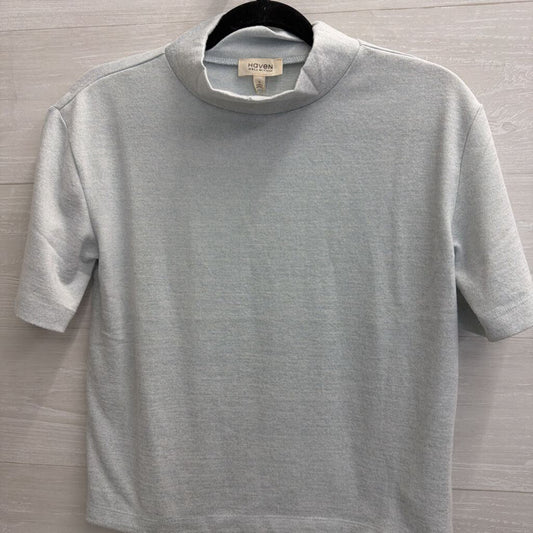 Haven Well Within Blue Short Sleeve Mock Neck Top Small