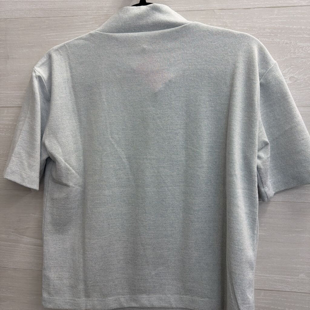 Haven Well Within Blue Short Sleeve Mock Neck Top Small