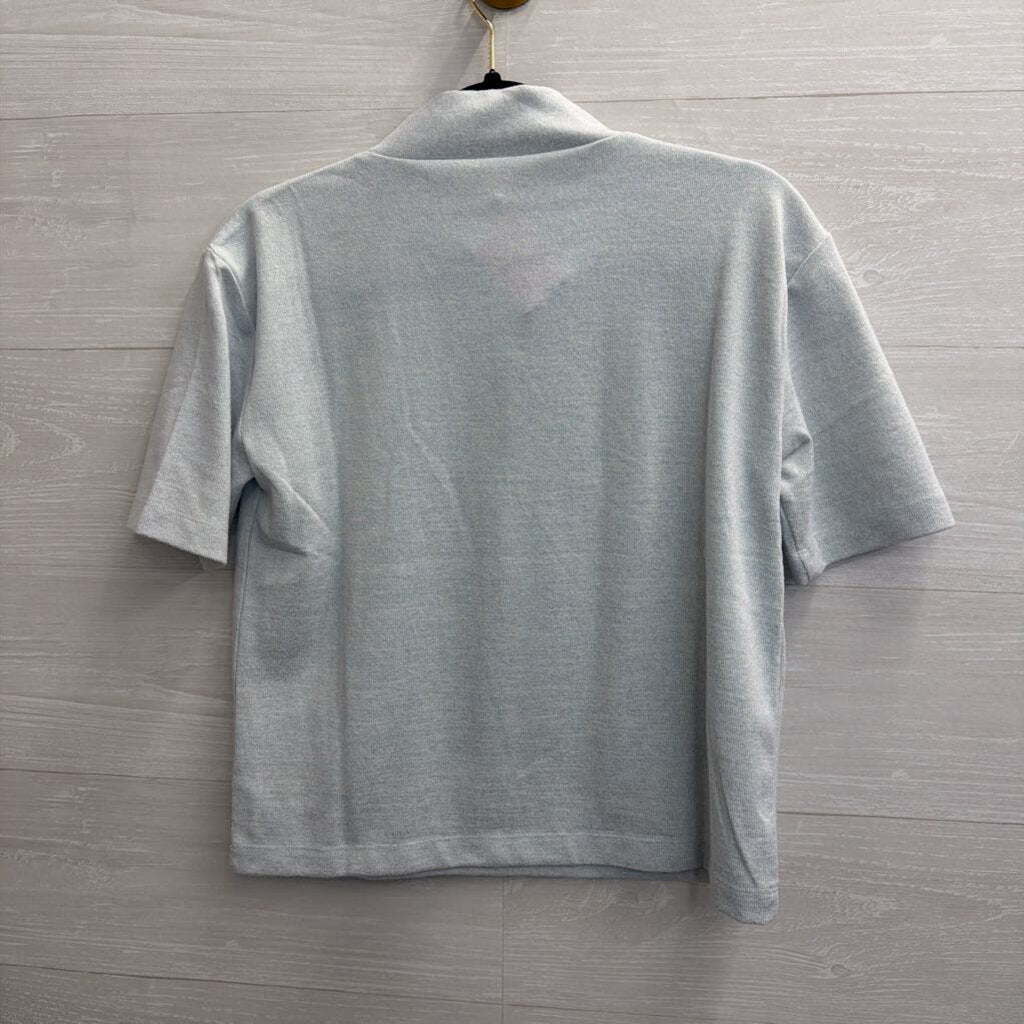 Haven Well Within Blue Short Sleeve Mock Neck Top Small