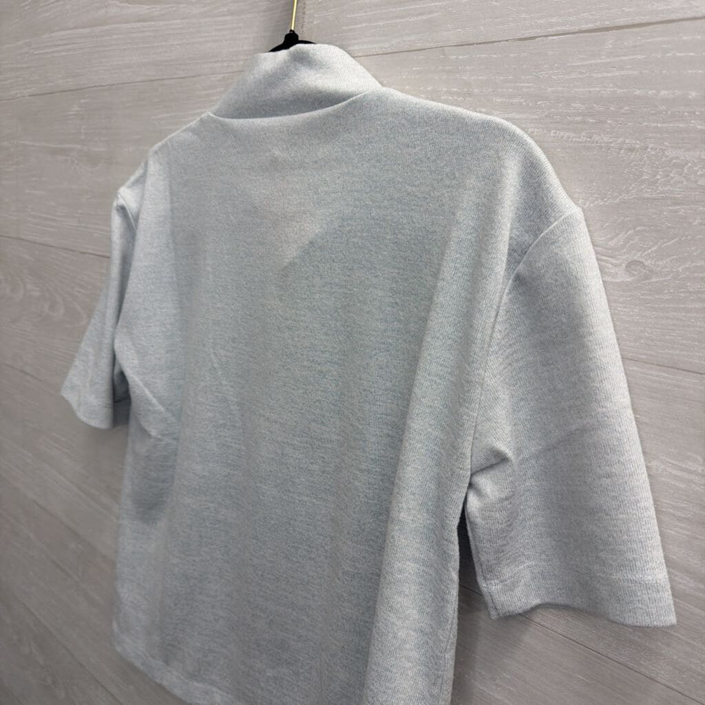 Haven Well Within Blue Short Sleeve Mock Neck Top Small
