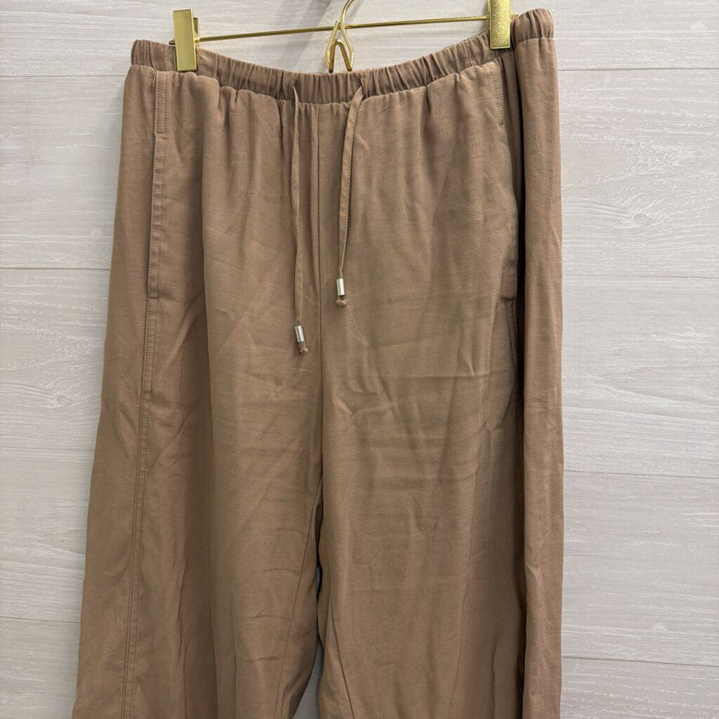 WD NY Brown Wide Leg Pull On Pants Medium