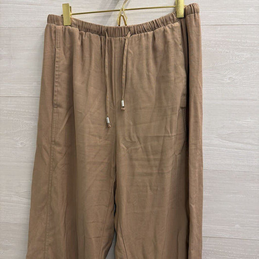 WD NY Brown Wide Leg Pull On Pants Medium