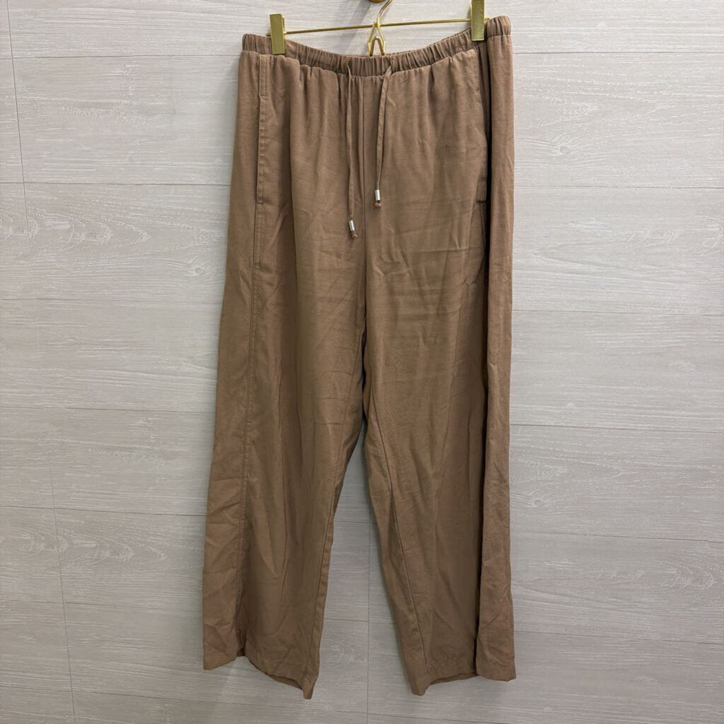 WD NY Brown Wide Leg Pull On Pants Medium