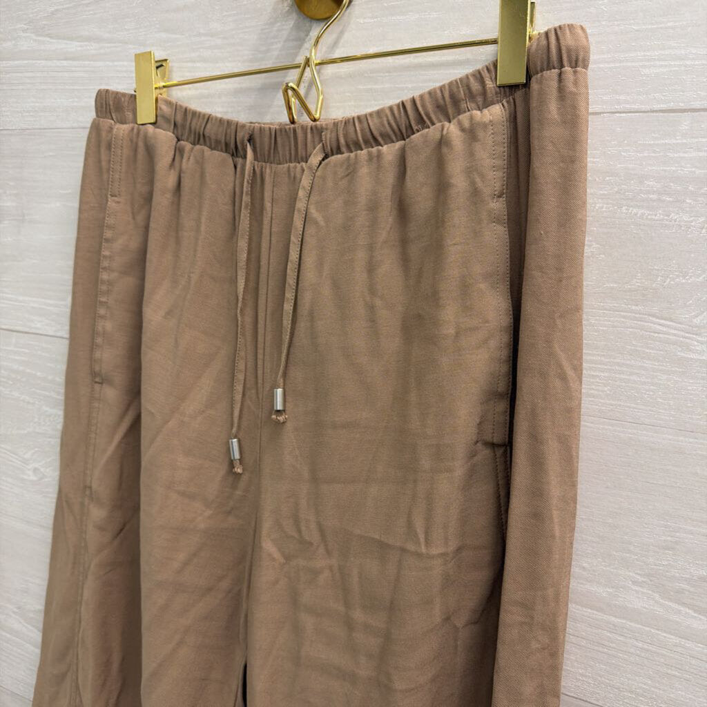 WD NY Brown Wide Leg Pull On Pants Medium