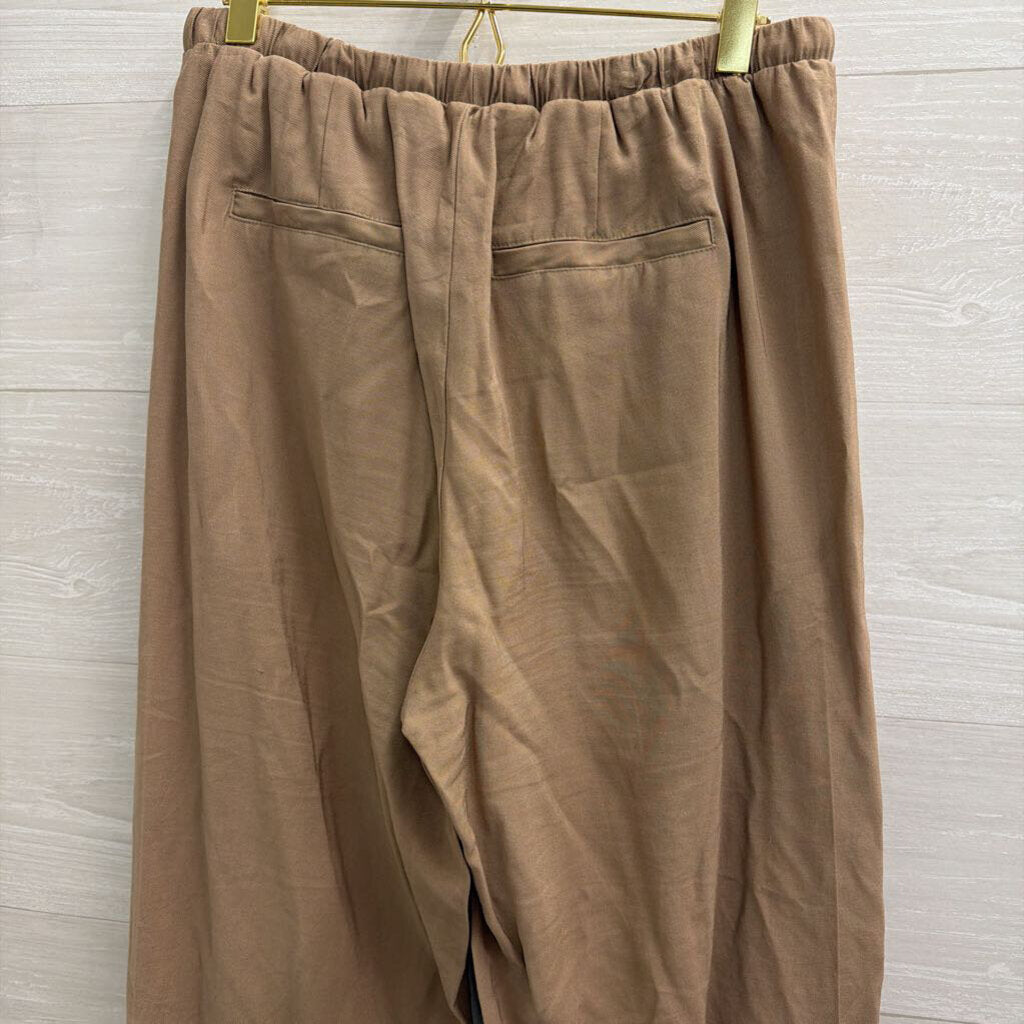 WD NY Brown Wide Leg Pull On Pants Medium