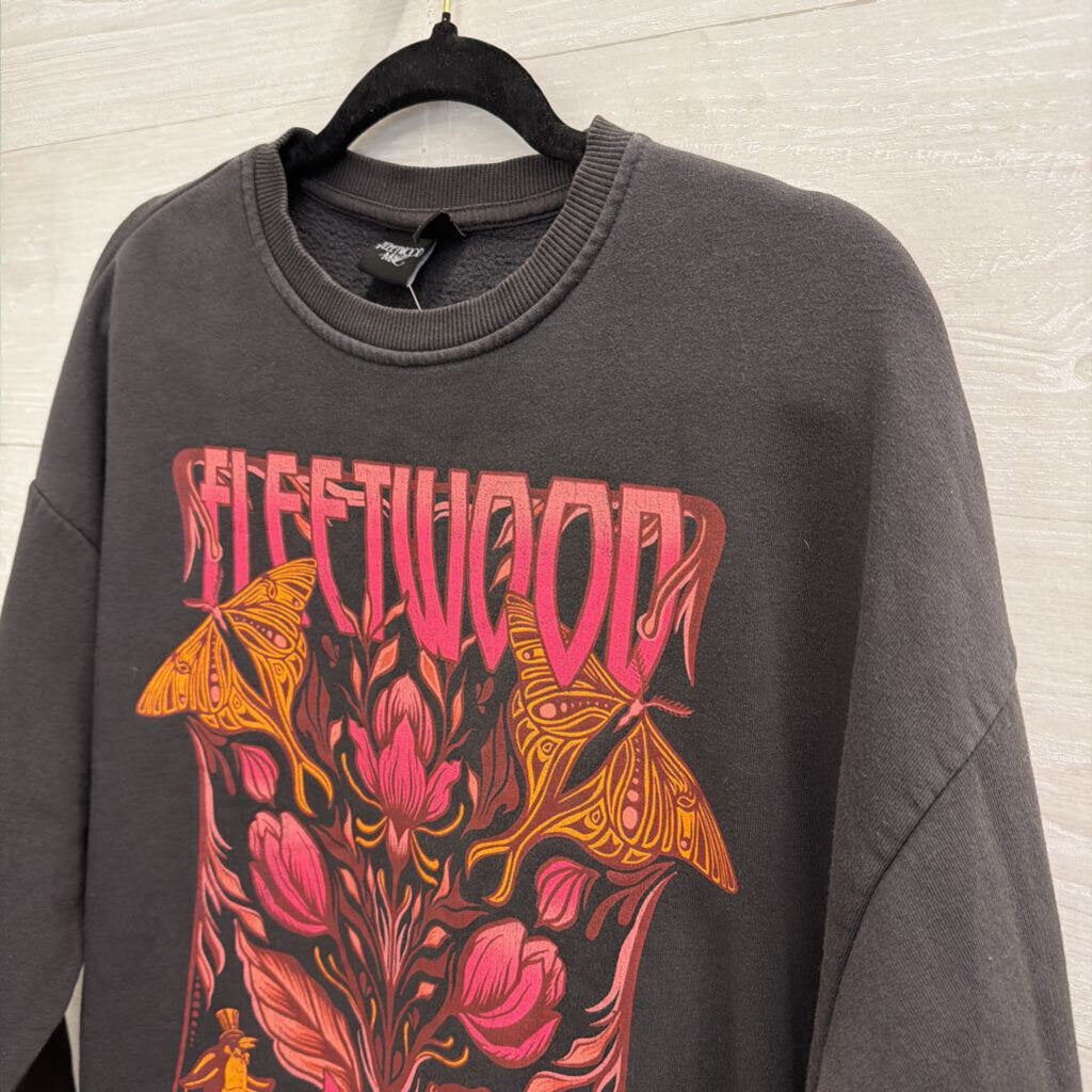 Fleetwood Mac Grey/ Multi Print Crewneck Sweatshirt Small