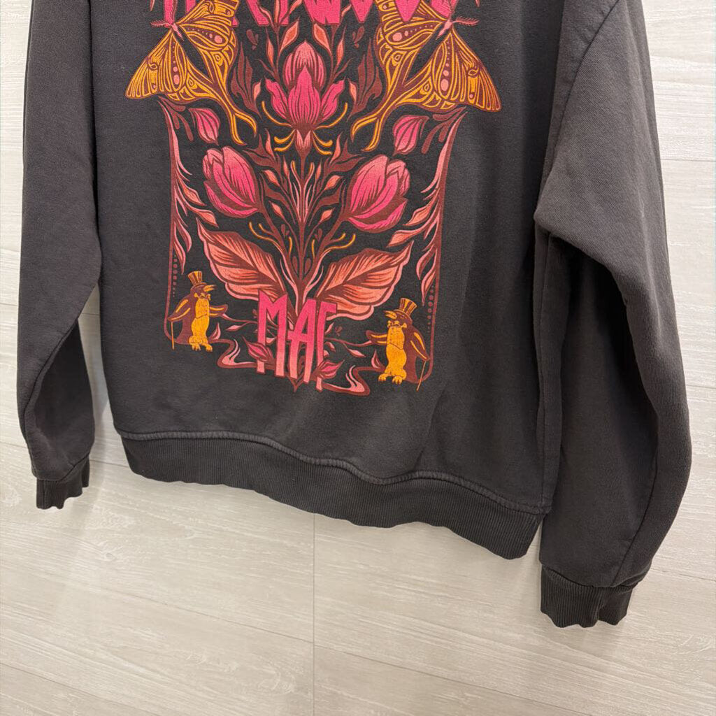 Fleetwood Mac Grey/ Multi Print Crewneck Sweatshirt Small