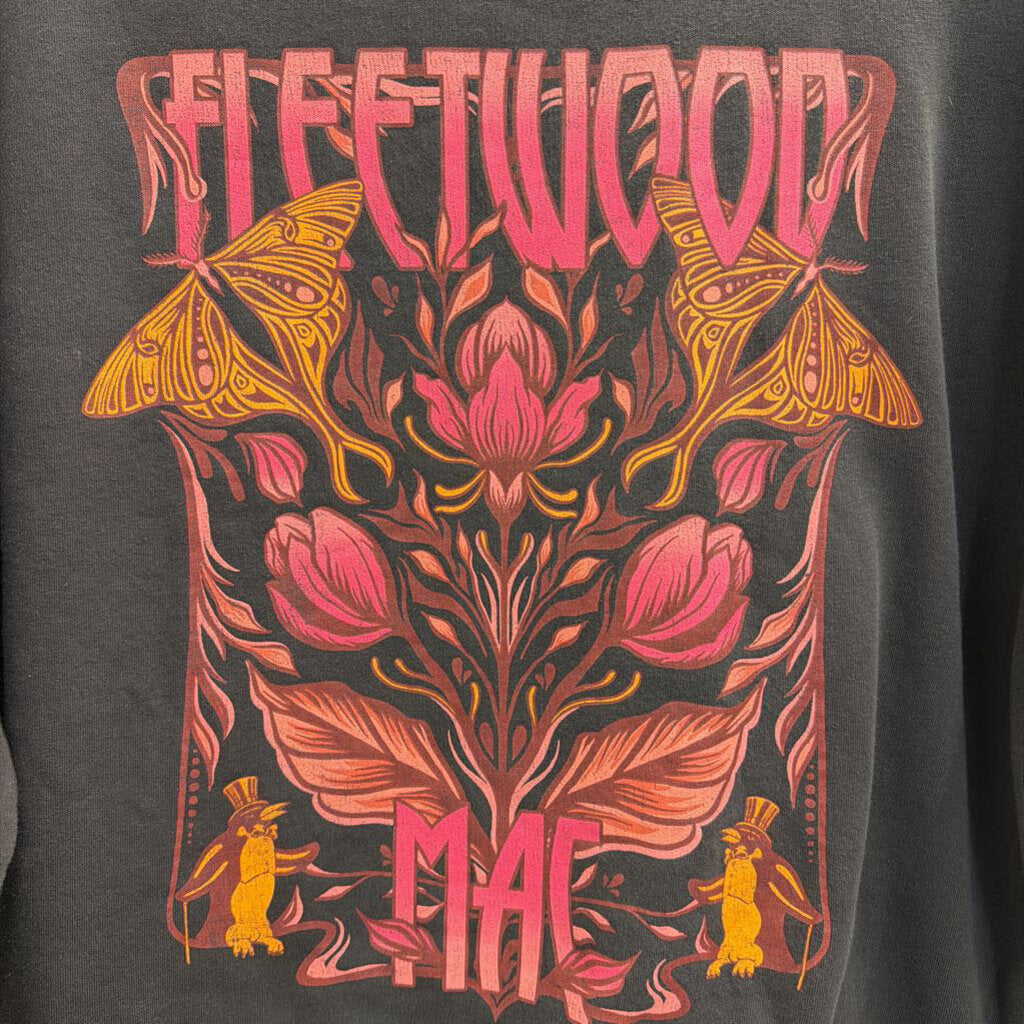 Fleetwood Mac Grey/ Multi Print Crewneck Sweatshirt Small
