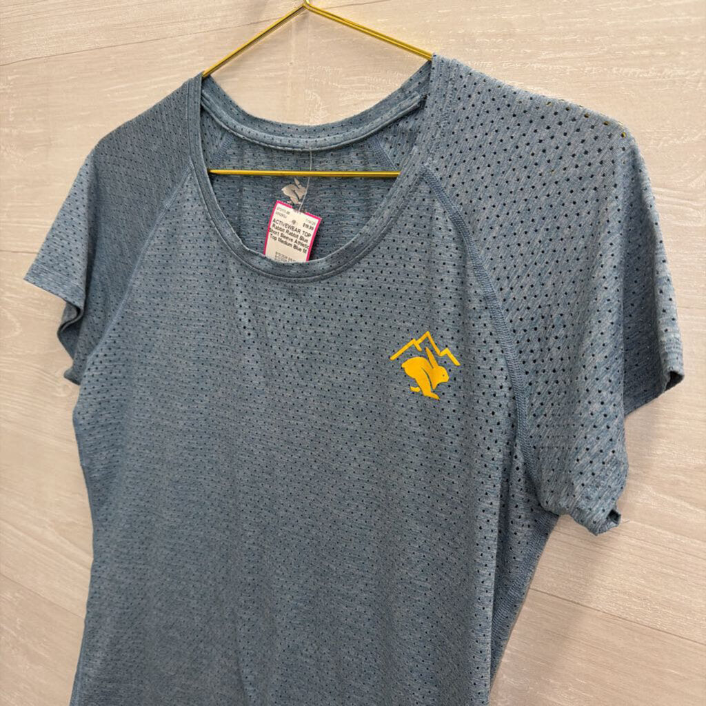 Rabbit Blue Short Sleeve Athletic Top Medium