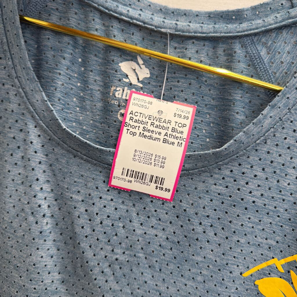 Rabbit Blue Short Sleeve Athletic Top Medium