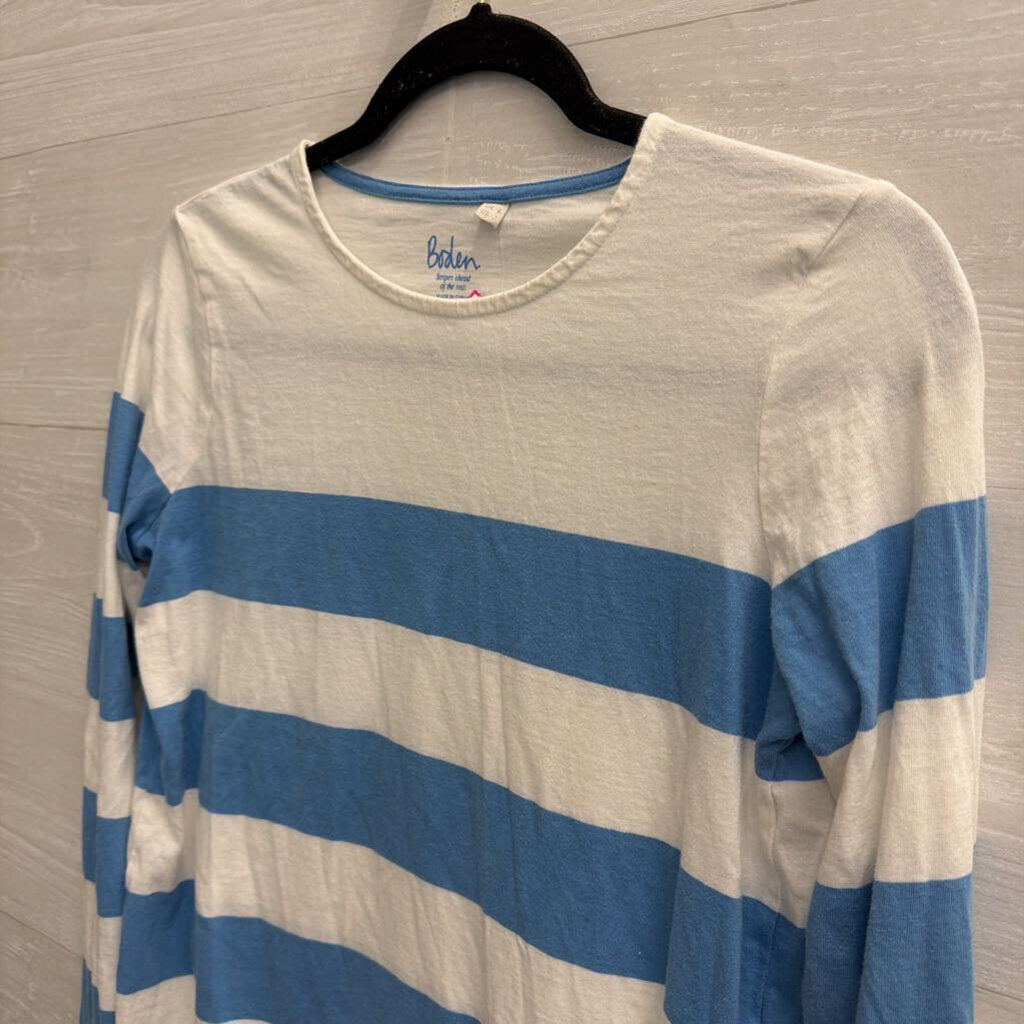Boden White/ Blue Striped Long Sleeve Top 2