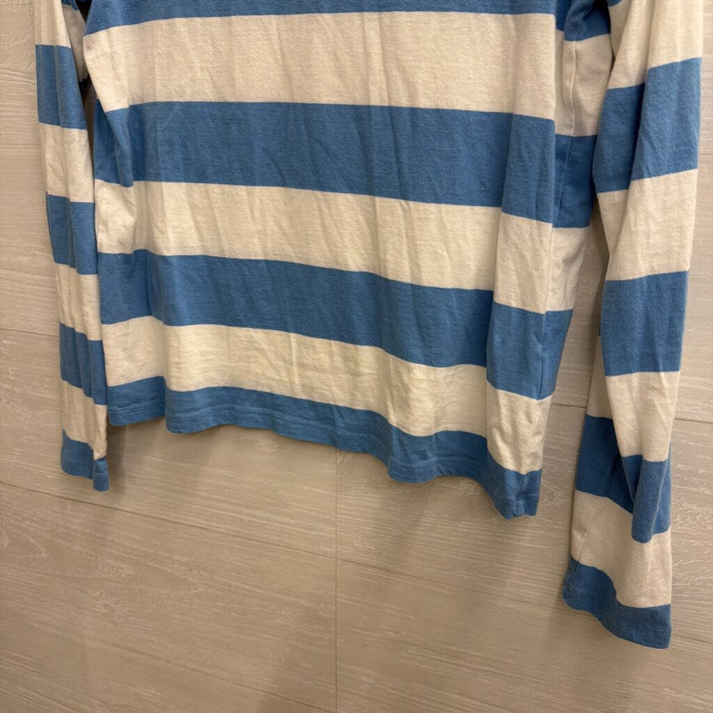 Boden White/ Blue Striped Long Sleeve Top 2