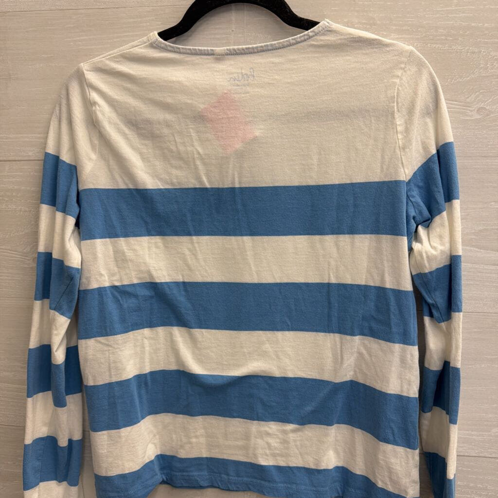 Boden White/ Blue Striped Long Sleeve Top 2