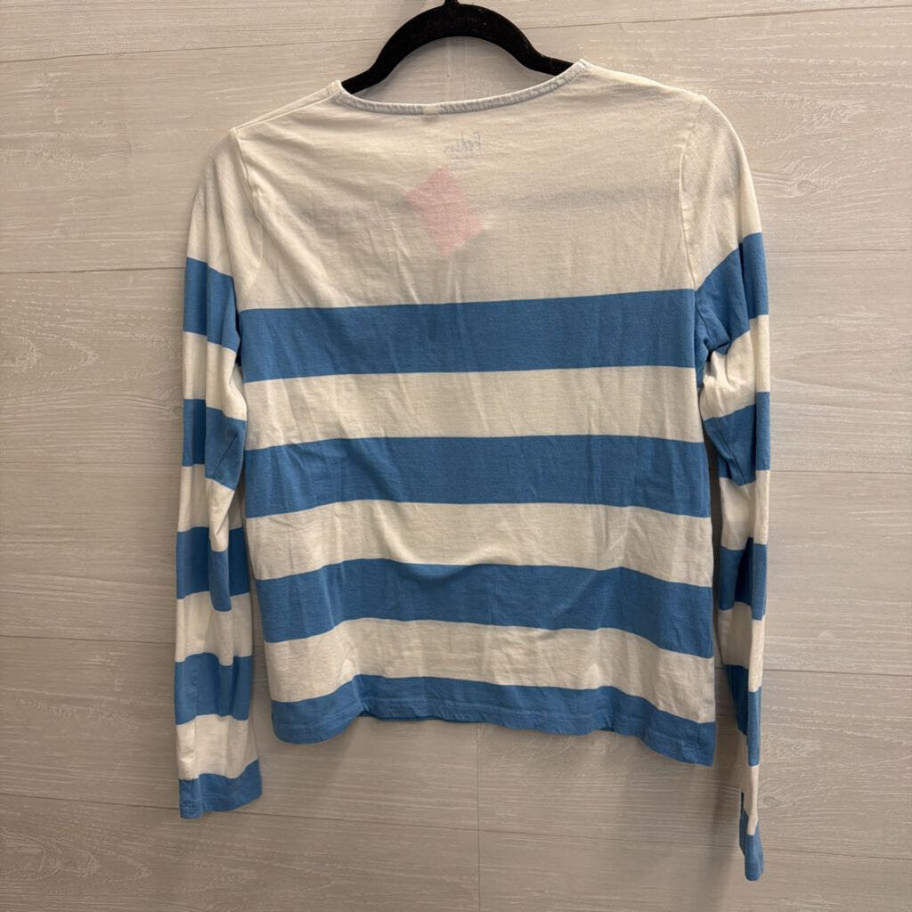Boden White/ Blue Striped Long Sleeve Top 2