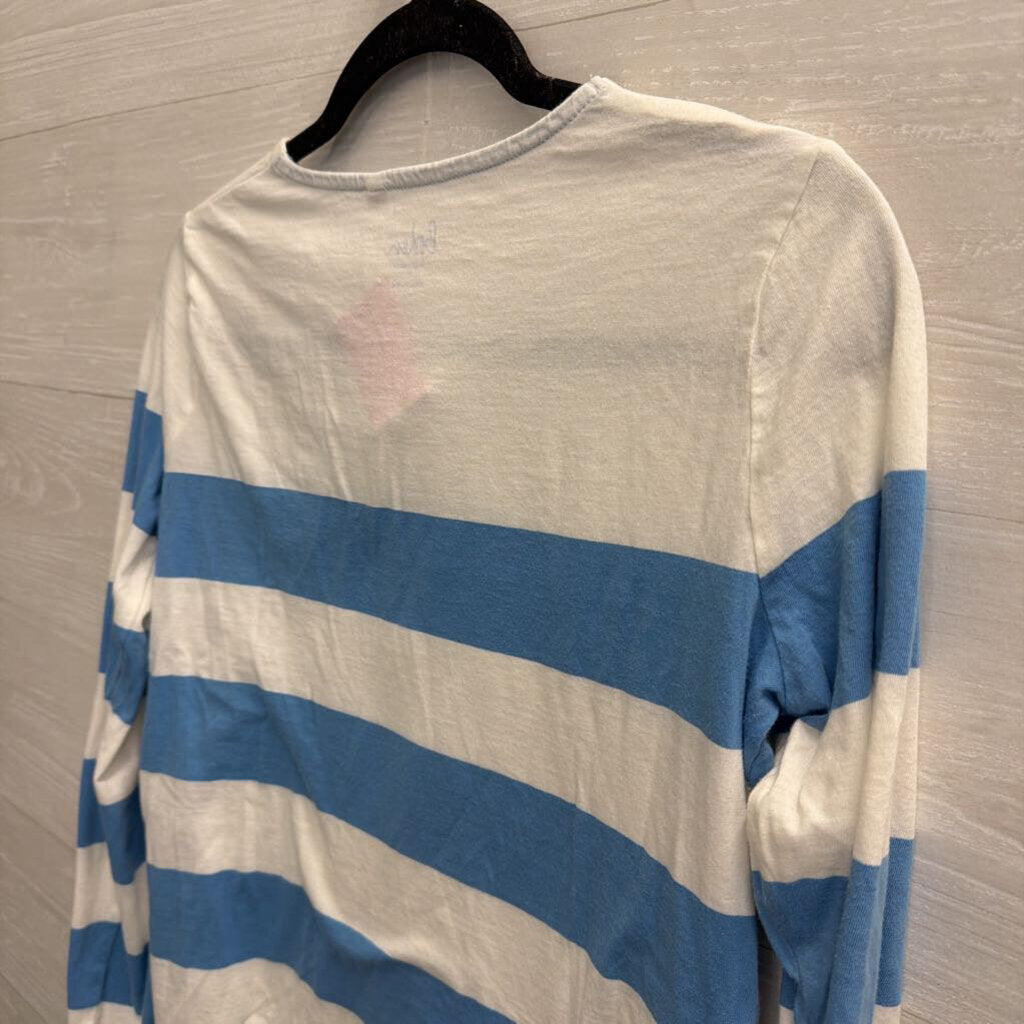 Boden White/ Blue Striped Long Sleeve Top 2