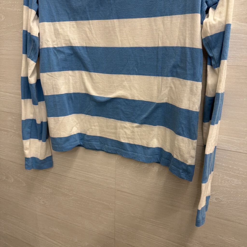 Boden White/ Blue Striped Long Sleeve Top 2