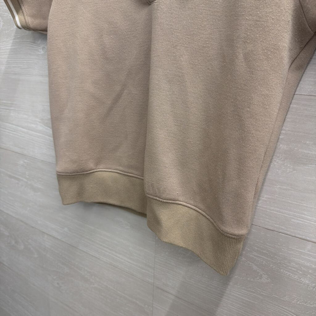 Spanx Beige/ White Cropped Short Sleeve Top Extra Small
