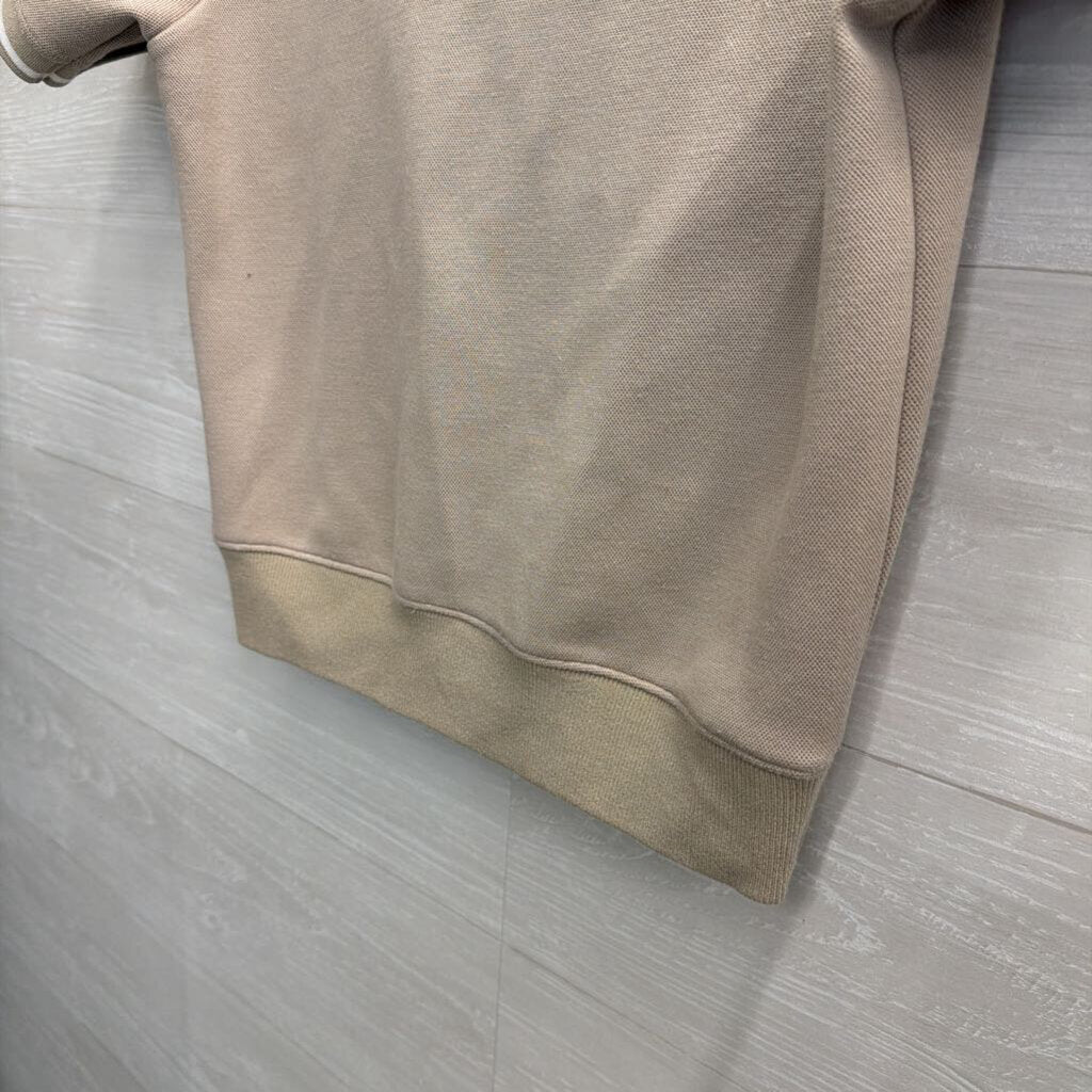Spanx Beige/ White Cropped Short Sleeve Top Extra Small