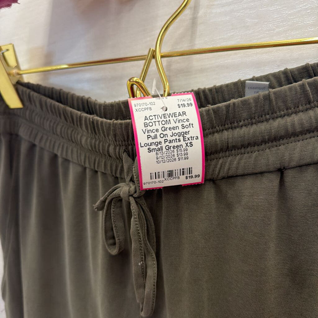 Vince Green Soft Pull On Jogger Lounge Pants Extra Small