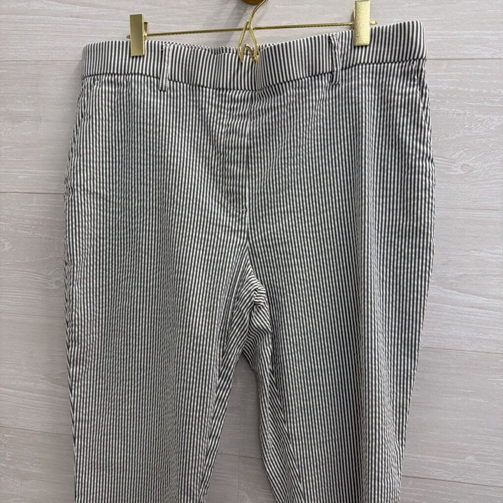 Jules and Leopold Grey/ White Striped Pull On Pants Large