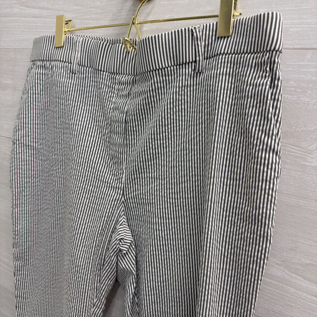 Jules and Leopold Grey/ White Striped Pull On Pants Large