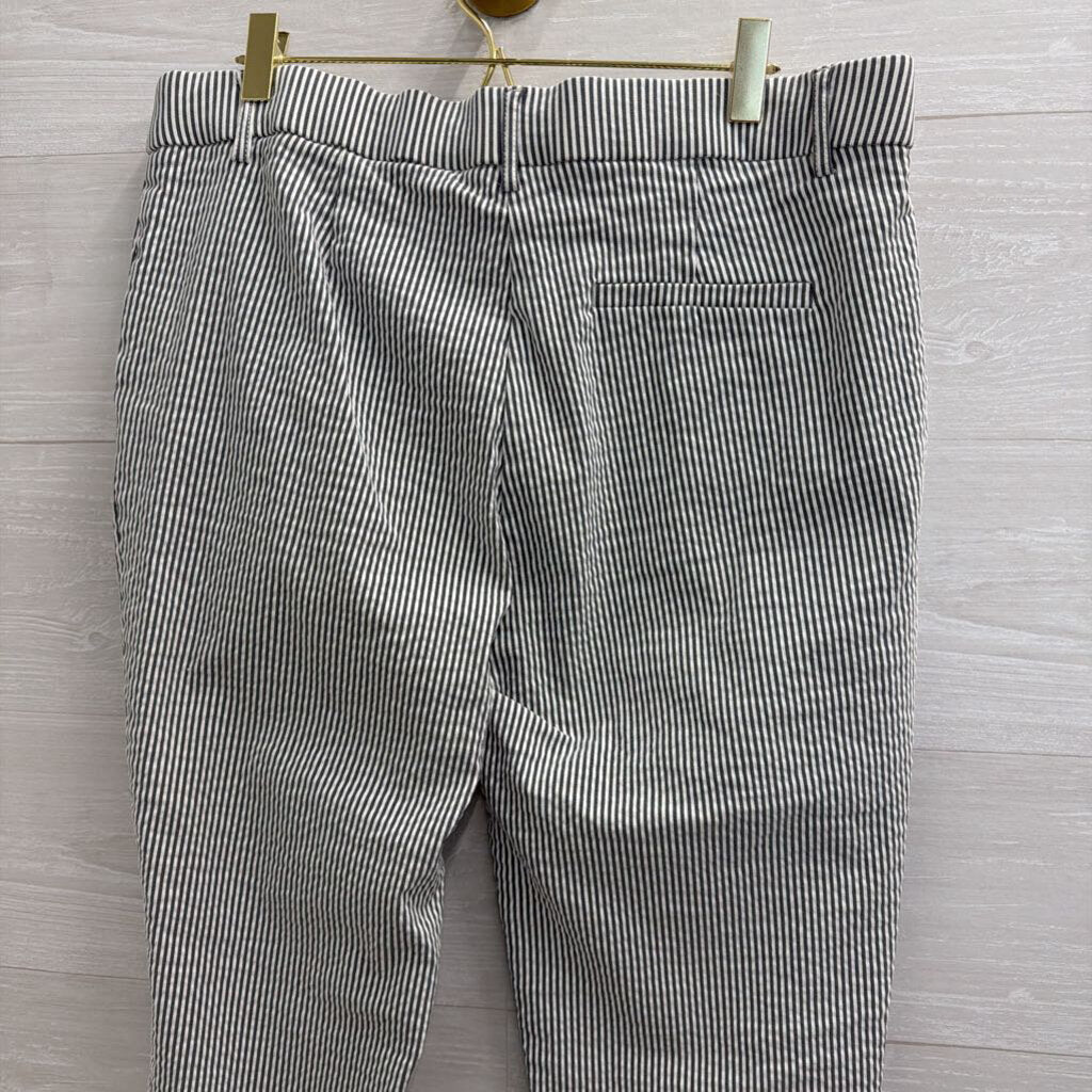 Jules and Leopold Grey/ White Striped Pull On Pants Large