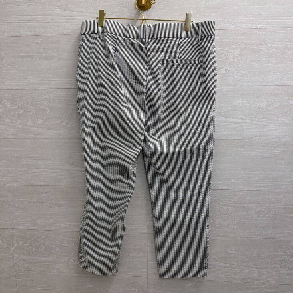 Jules and Leopold Grey/ White Striped Pull On Pants Large