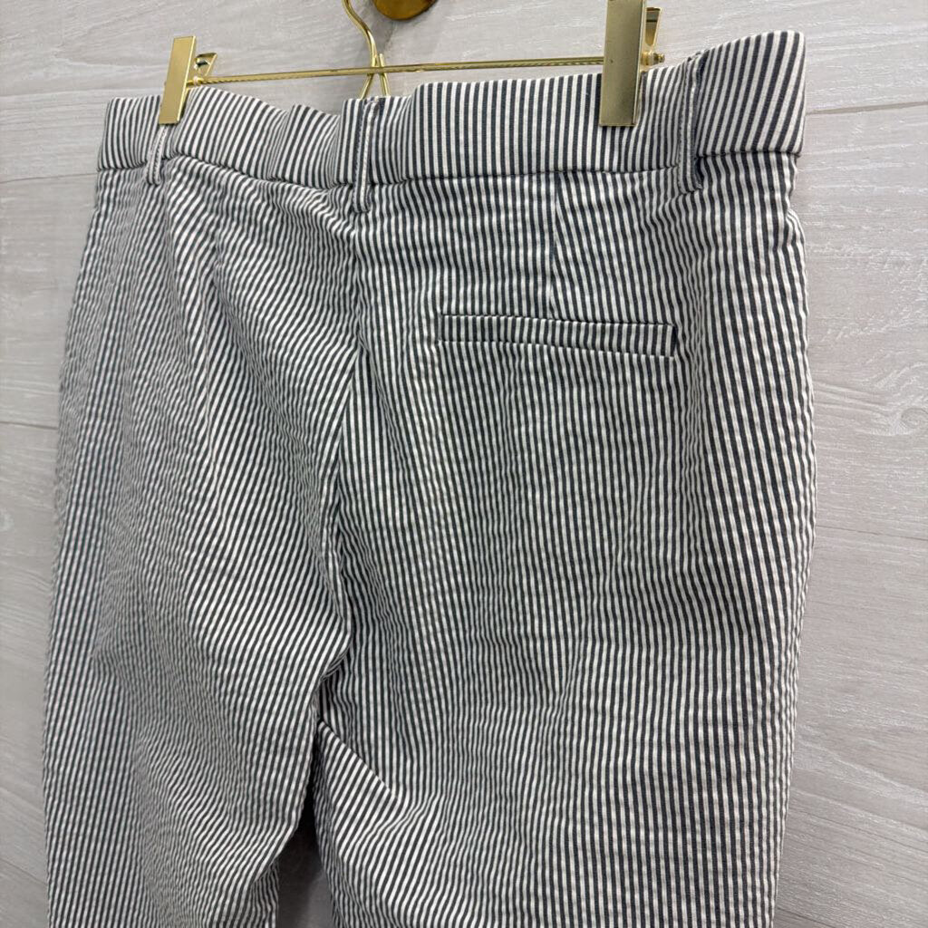 Jules and Leopold Grey/ White Striped Pull On Pants Large