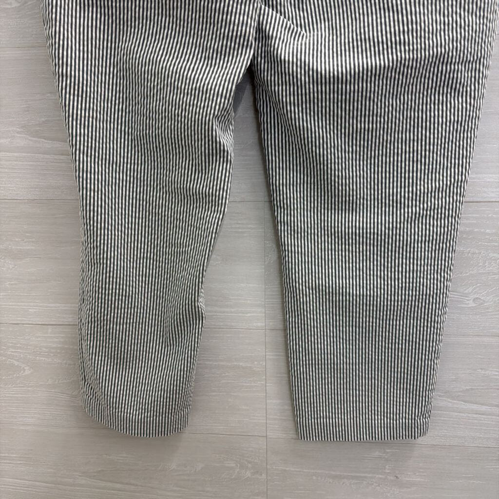 Jules and Leopold Grey/ White Striped Pull On Pants Large