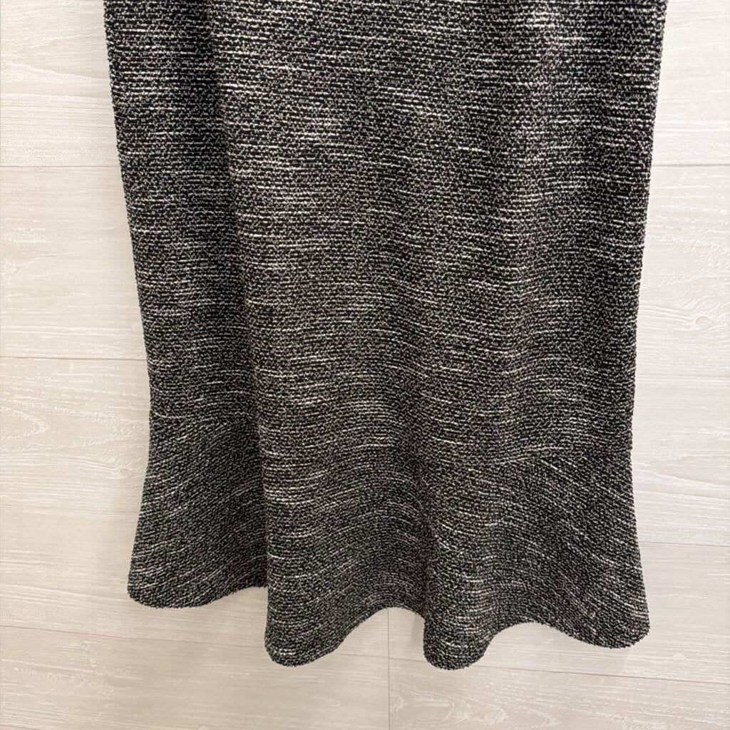 Loft Black/ White Textured Mock Neck Sleeveless Dress 6