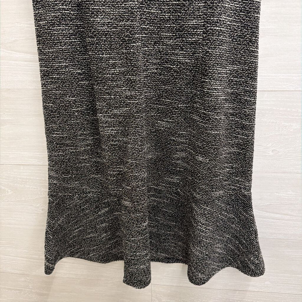 Loft Black/ White Textured Mock Neck Sleeveless Dress 6