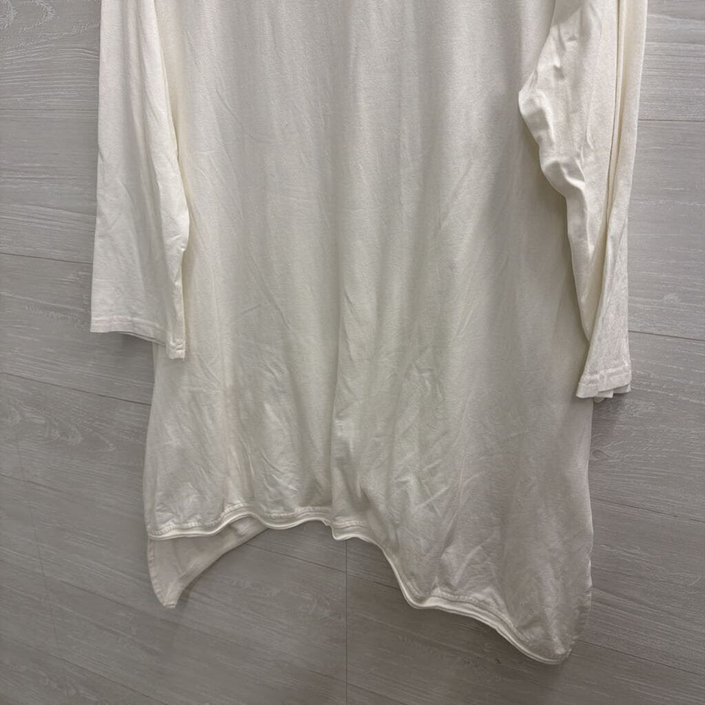 Snapdragon and Twig White Tiered Long Sleeve Top Medium