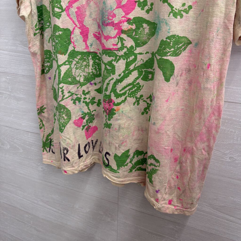 Magnolia Pearl Pink/ Multi 'Is For Lovers' Short Sleeve Tee One Size