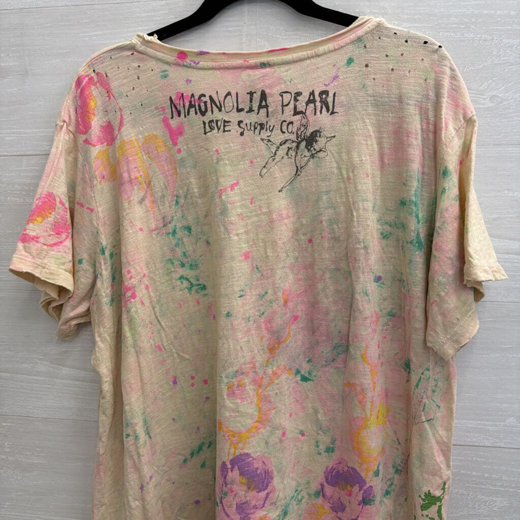 Magnolia Pearl Pink/ Multi 'Is For Lovers' Short Sleeve Tee One Size