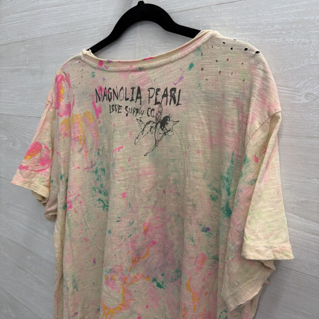 Magnolia Pearl Pink/ Multi 'Is For Lovers' Short Sleeve Tee One Size