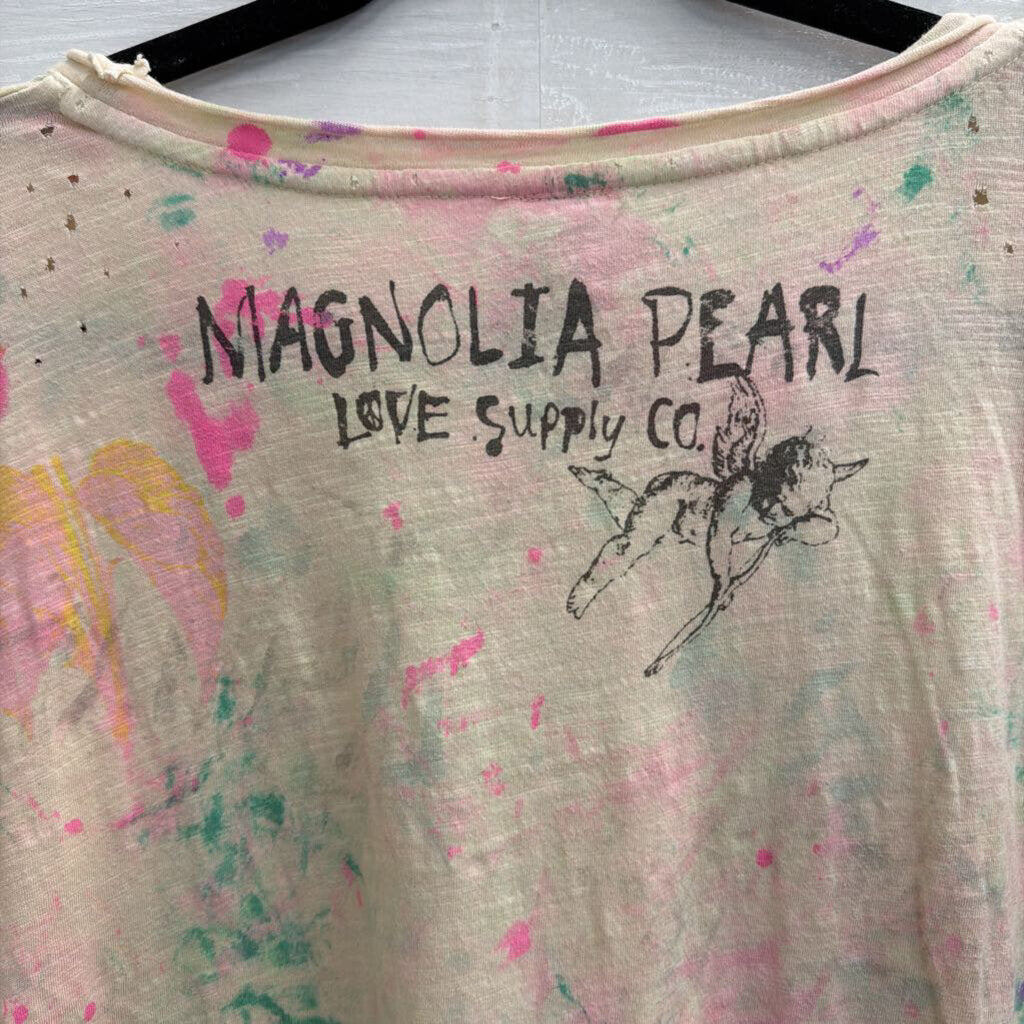 Magnolia Pearl Pink/ Multi 'Is For Lovers' Short Sleeve Tee One Size