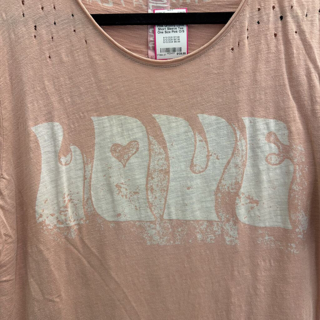 Magnolia Pearl Pink Groovy Love Short Sleeve Tee One Size